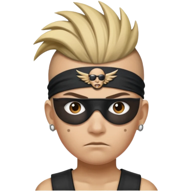 extreme mohawk person face headband eye patch emoji