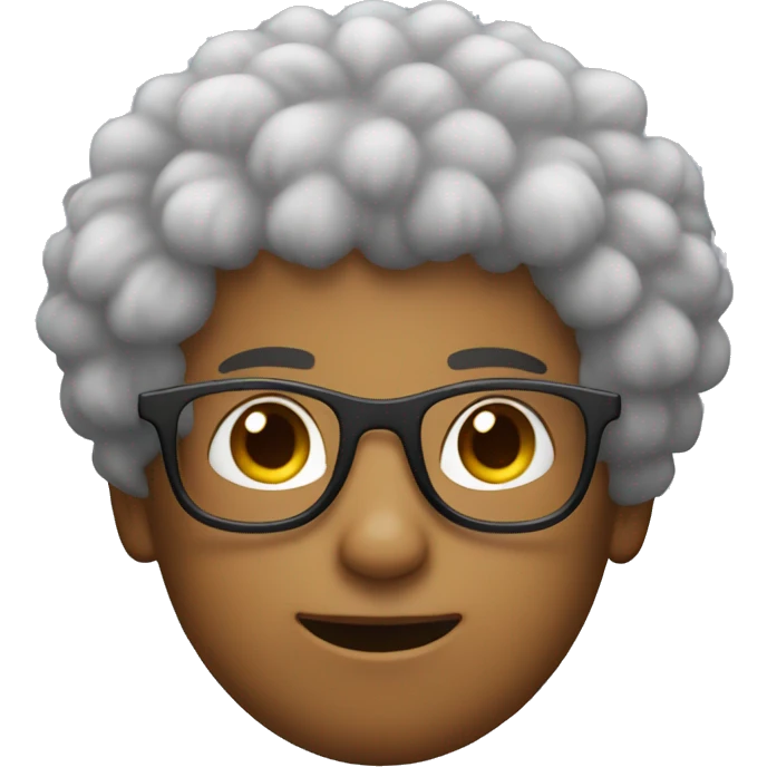 a boy with fluffy hair und glases emoji