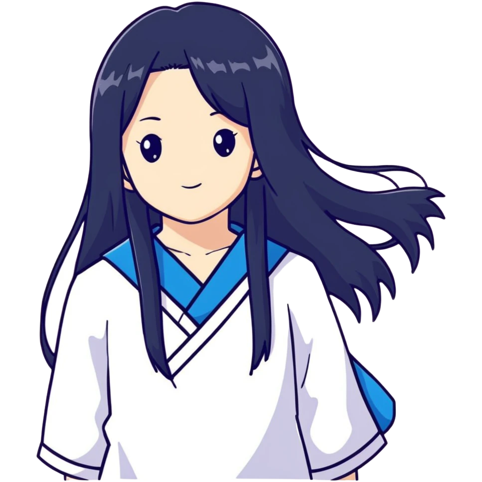 Sawako, anime girl with long black hair emoji