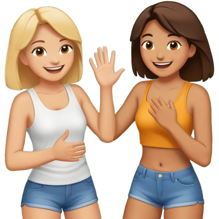 Friend slapping another friends butt emoji