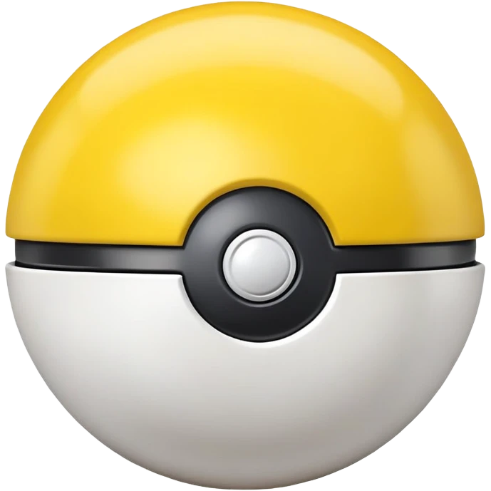 Ultra Ball from Pokemon, black and yellow top half, white bottom half emoji