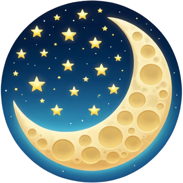 moon on the sky background emoji