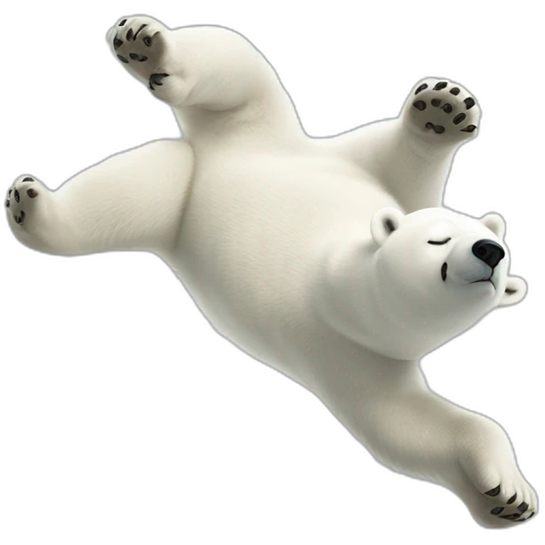 polar bear doing a backflip emoji