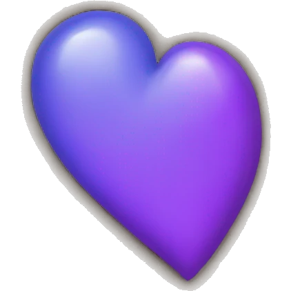 half blue half purple heart emoji