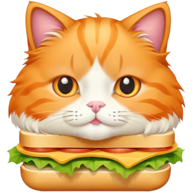 Orange cat eating a sandwich emoji