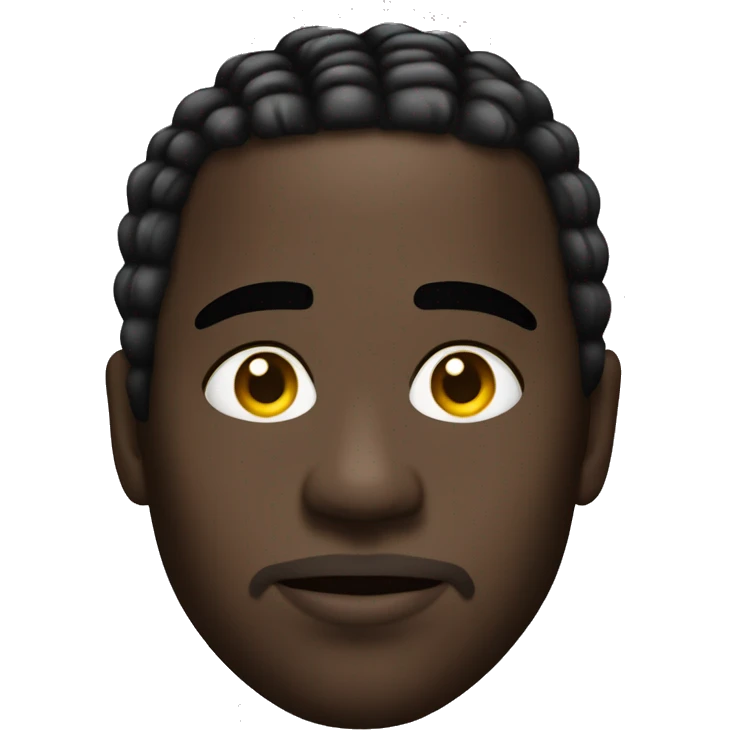  dark skinned man with cornrows, edgy, celebrity, rapper. emoji