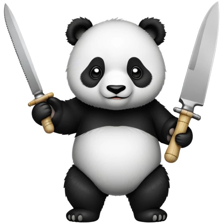 panda holding knife emoji