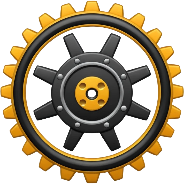 warning sign with gear emoji