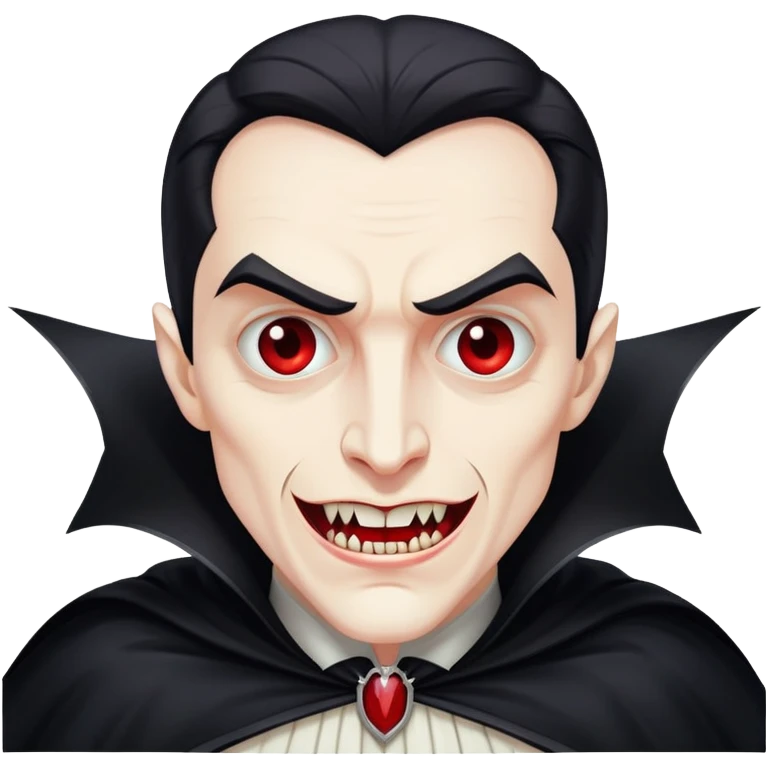 Dracula vampire with cape and fangs emoji
