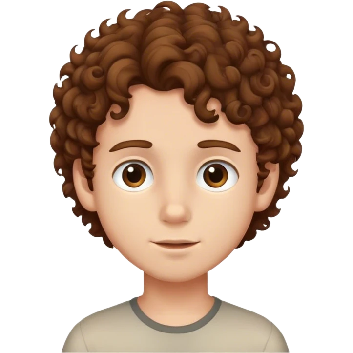 boy with brown curly hair emoji