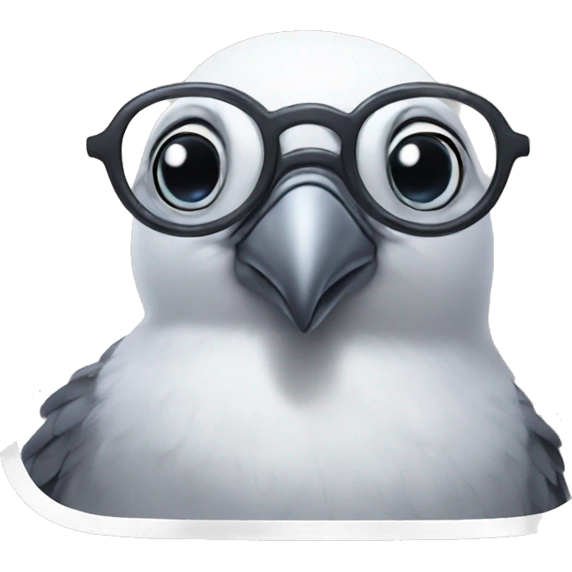 Cute Pigeon wearing glasses emoji