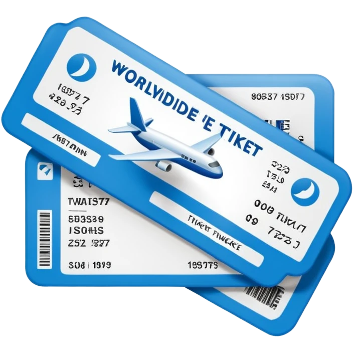  a flight ticket that says "worldwide ticket" emoji
