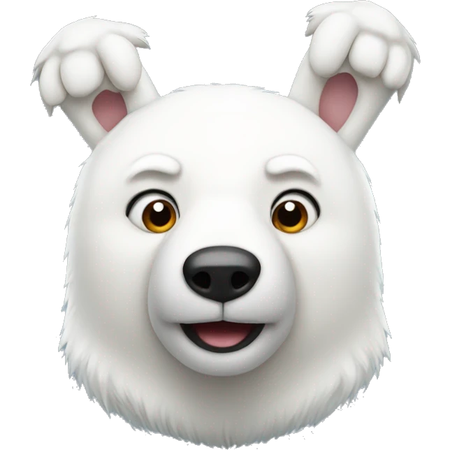 polar bear with bunny ears emoji