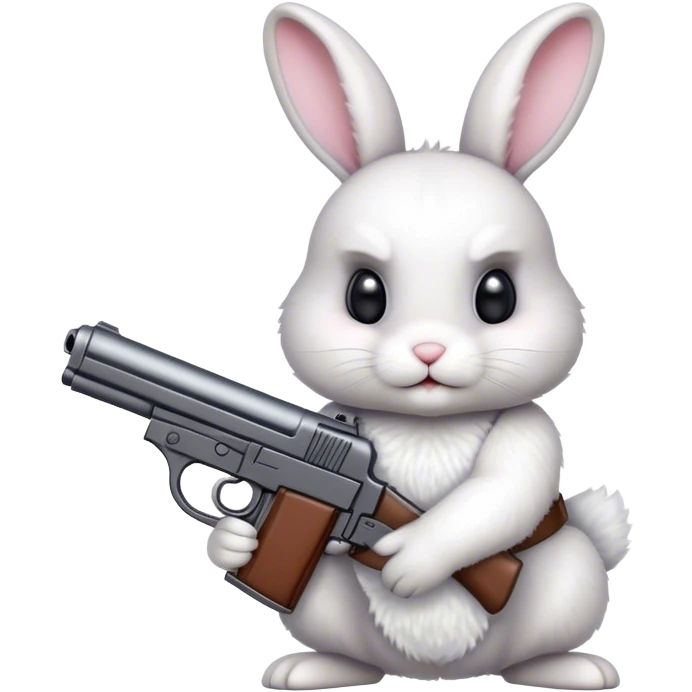 Cute Bunny with a gun emoji