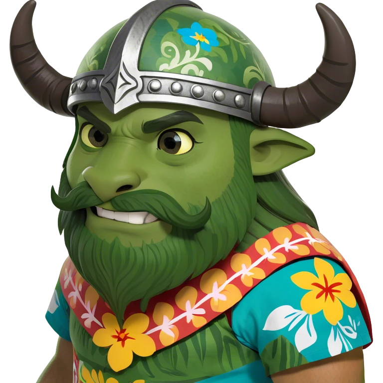 Viking in Hawaiian shirt emoji