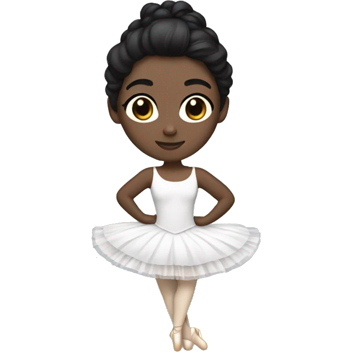 Black haired white skin ballerina emoji
