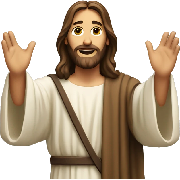 Jesus Christ with open arms emoji