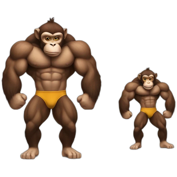 bodybuilder monkey emoji