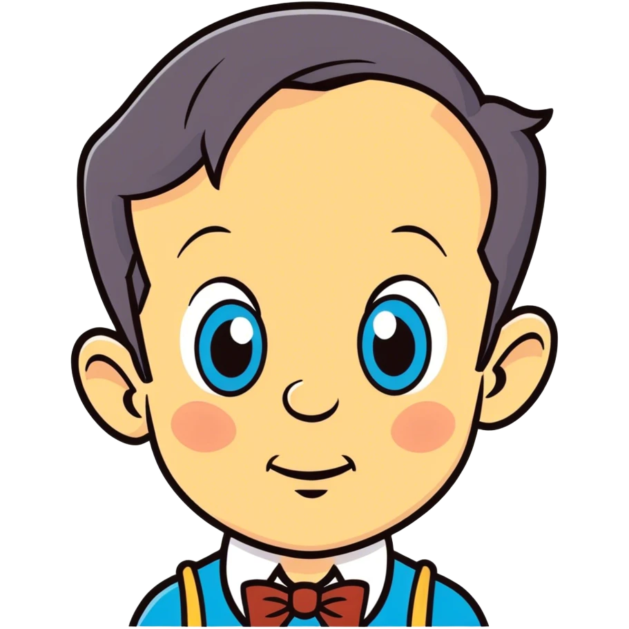 Pinocchio with blue eyes and receding hairline  emoji