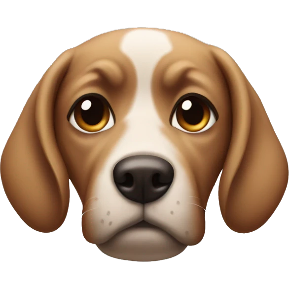 A dog with no eyes emoji