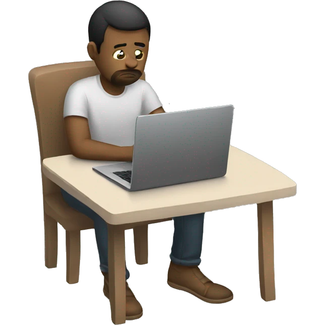 sad person with laptop emoji
