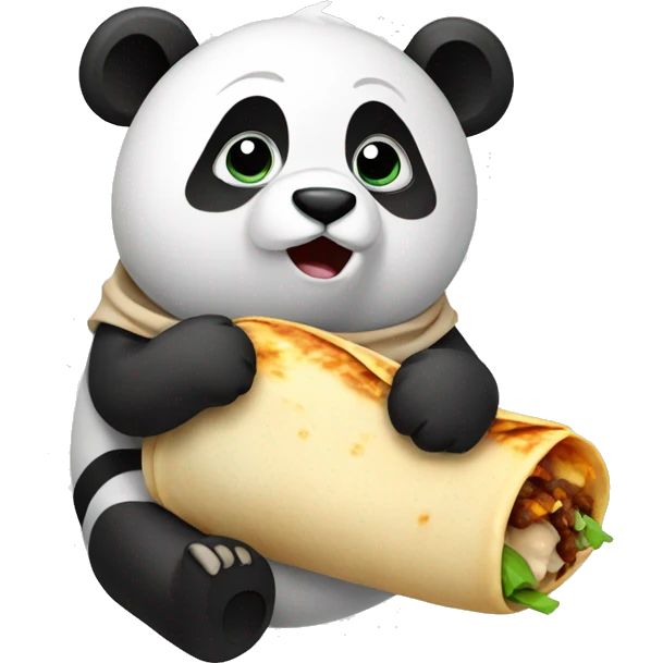 Panda eating a burrito emoji