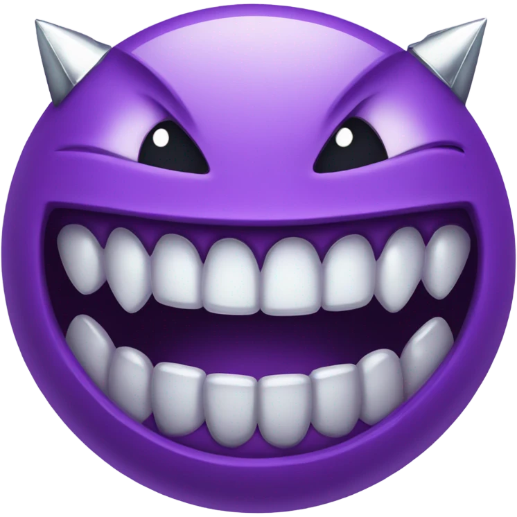 Grinning purple devil emoji with diamond grillz  emoji