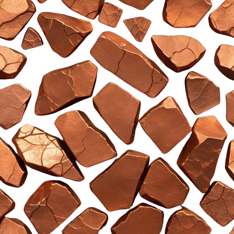 Cinematic Realistic Copper Ore, Warm and earthy, with rich, reddish-brown hues and intricate swirls of natural patterns across the rough, raw surface. The metal catches light with a gentle, glowing shimmer, exuding a rustic, organic charm. Soft glowing outline, capturing the essence of earthy elegance and natural beauty in raw copper ore. emoji