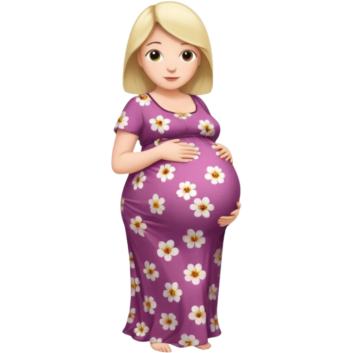 heavily pregnant woman with extra large overdue  belly emoji
