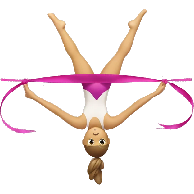 Gymnastics with ribbon spinning around emoji