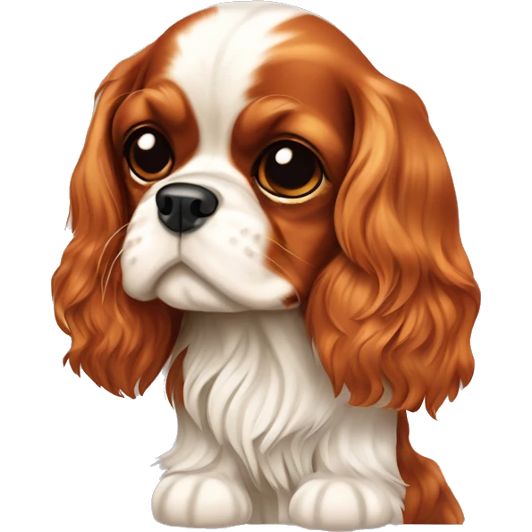 Cavalier King Charles spaniel with bow ￼ emoji