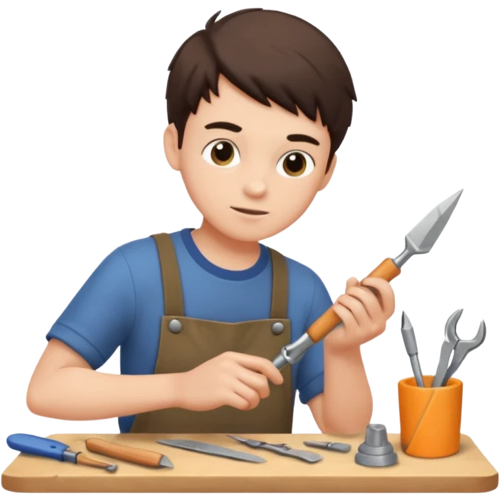 Boy crafting emoji