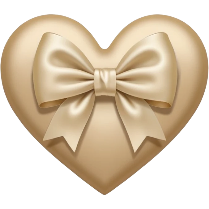 white heart with beige bow emoji