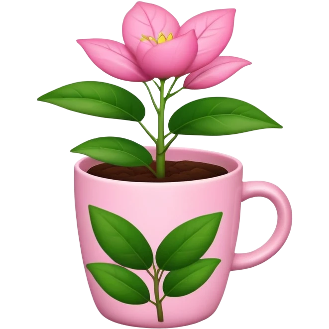 A plant in a pink cup emoji
