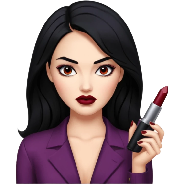 “Emoji girl, femme fatale, black hair. megan fox vibes emoji