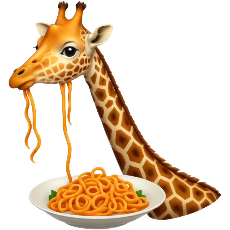 Giraffe eating noodle emoji