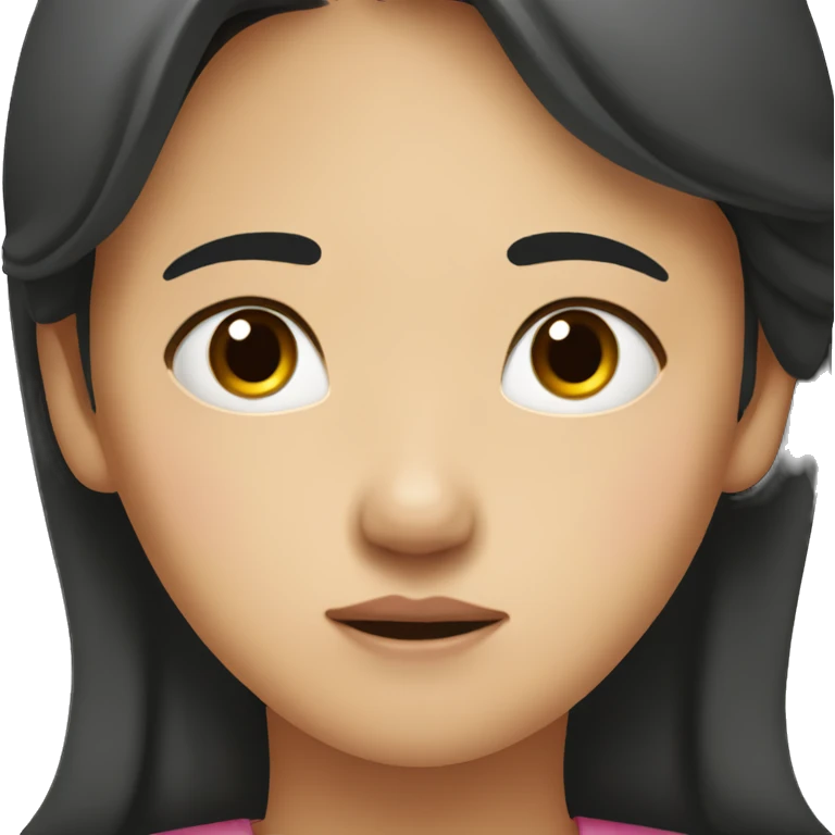 Worried, mother, Korean, Asian, black hair emoji