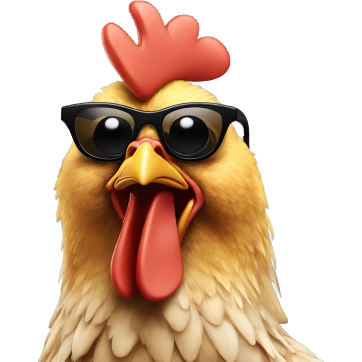 Chicken wearing sunglasses  emoji