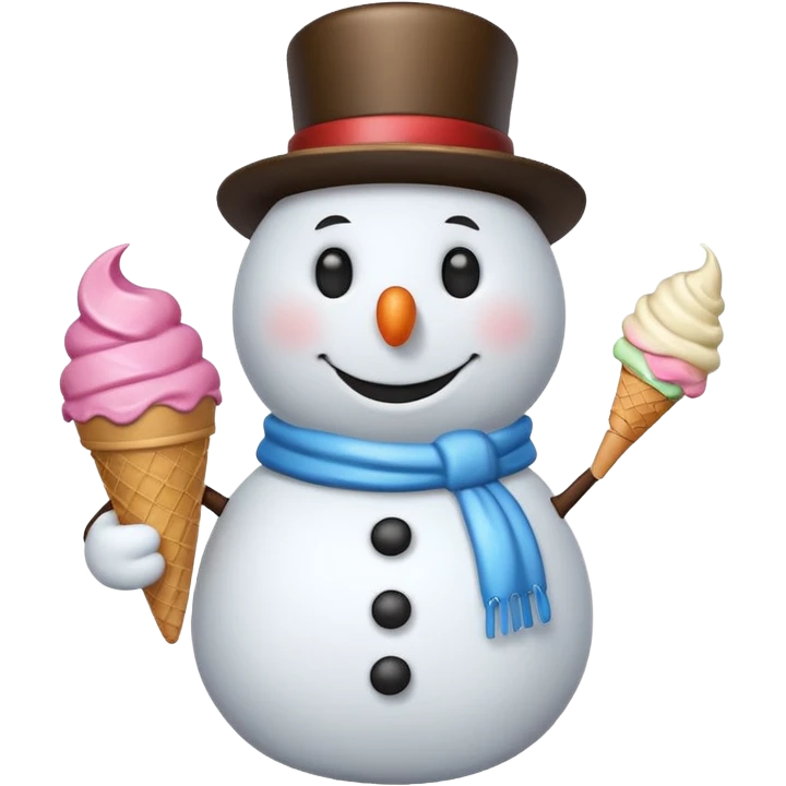 snowman with ice cream  emoji
