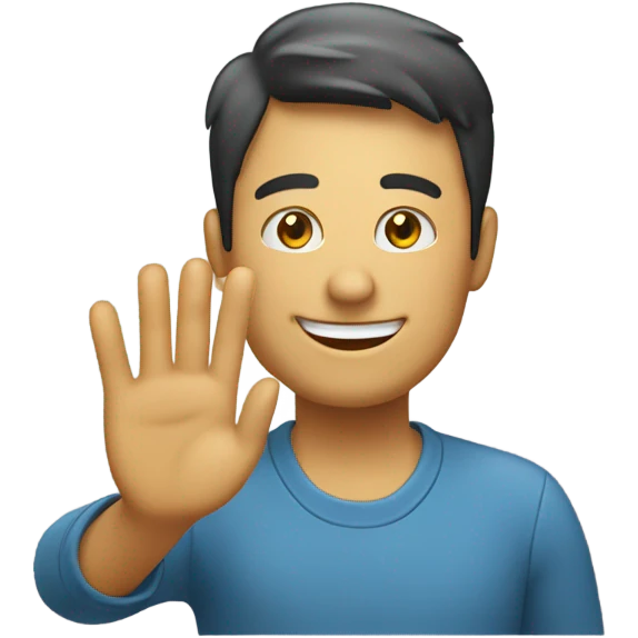 Waving friend emoji