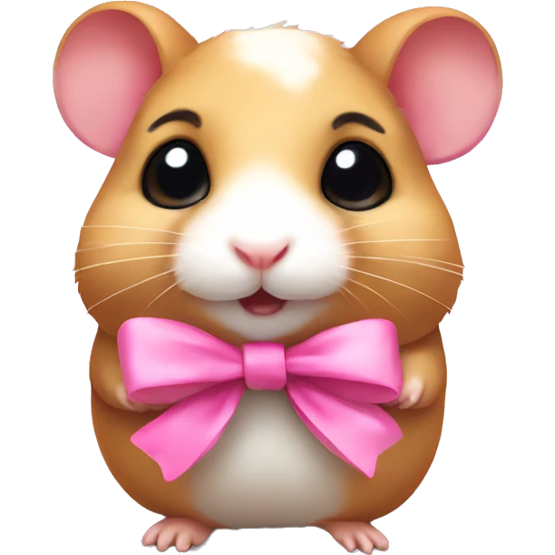 cute hamster with a pink bow emoji