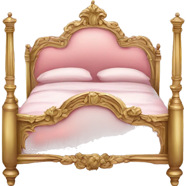 antique ornate pink and gold bed emoji