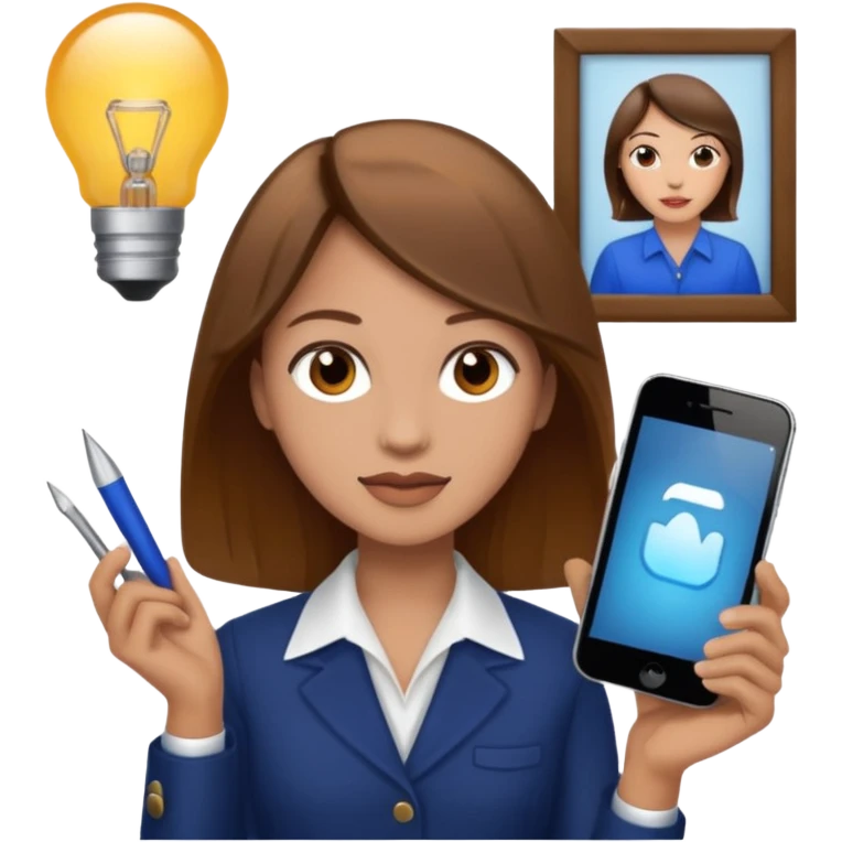 interior designer with light skin and brown hair emoji