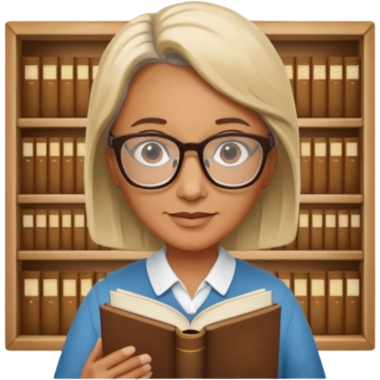 middle aged, The wise librarian emoji
