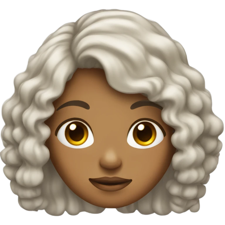 Tan girl with black long curly hair with hand on face emoji