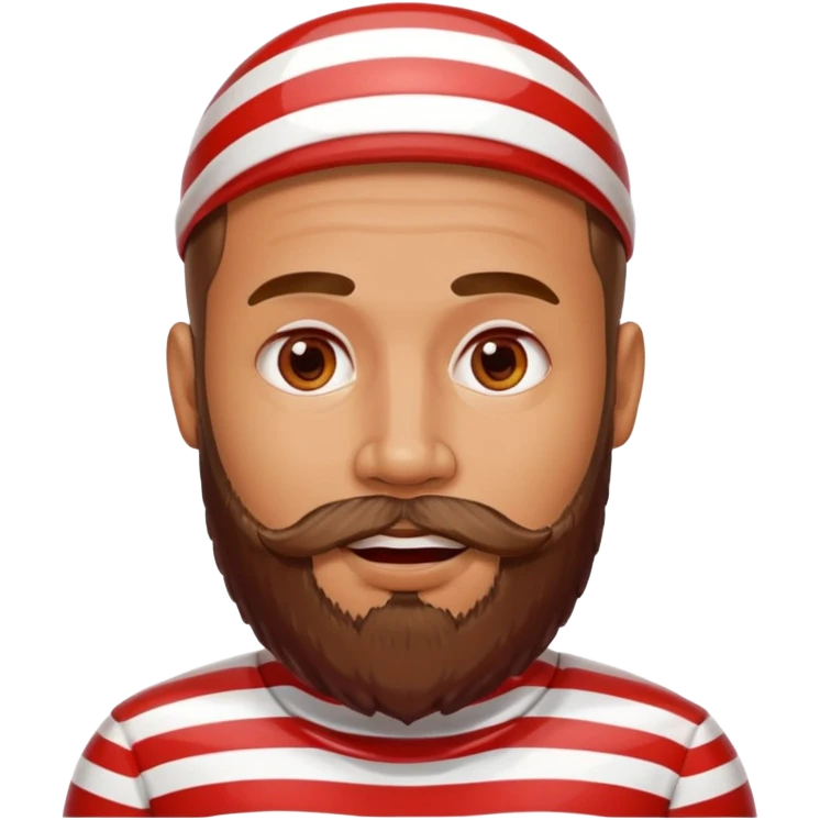 spectacled guy with beard made out of peppermint candy emoji