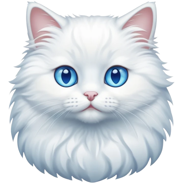 White cat with blue eyes all over its body emoji