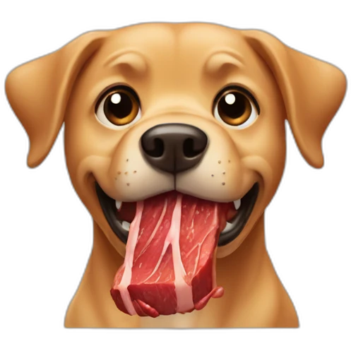 dog eat meat emoji