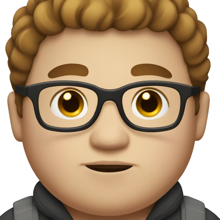 Chubby boy with glasses and short brown hair emoji