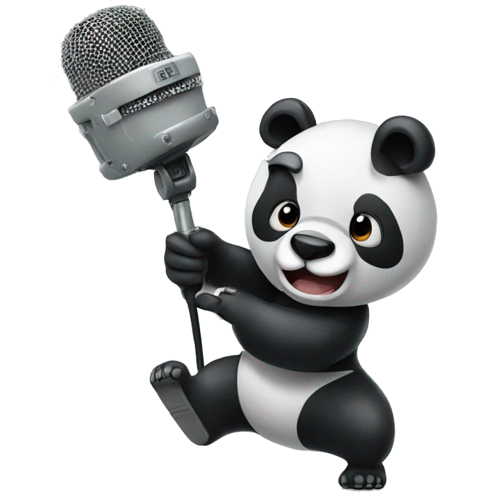 panda attacking microphon emoji